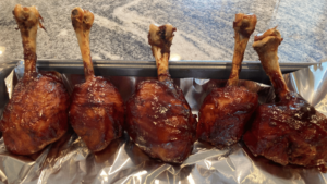 Finished Smoked Barbecue Chicken Lollipops