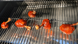 Smoked Barbecue Chicken Lollipops glazed